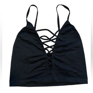 corset lacing crop top stretchy material Medium